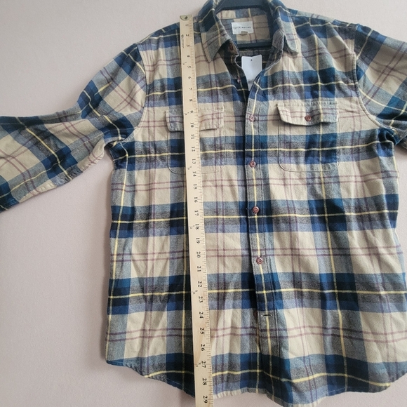 Lucky Brand Brushed Twill Plaid Long Sleeve Utility Shirt Size L - Picture 7 of 10